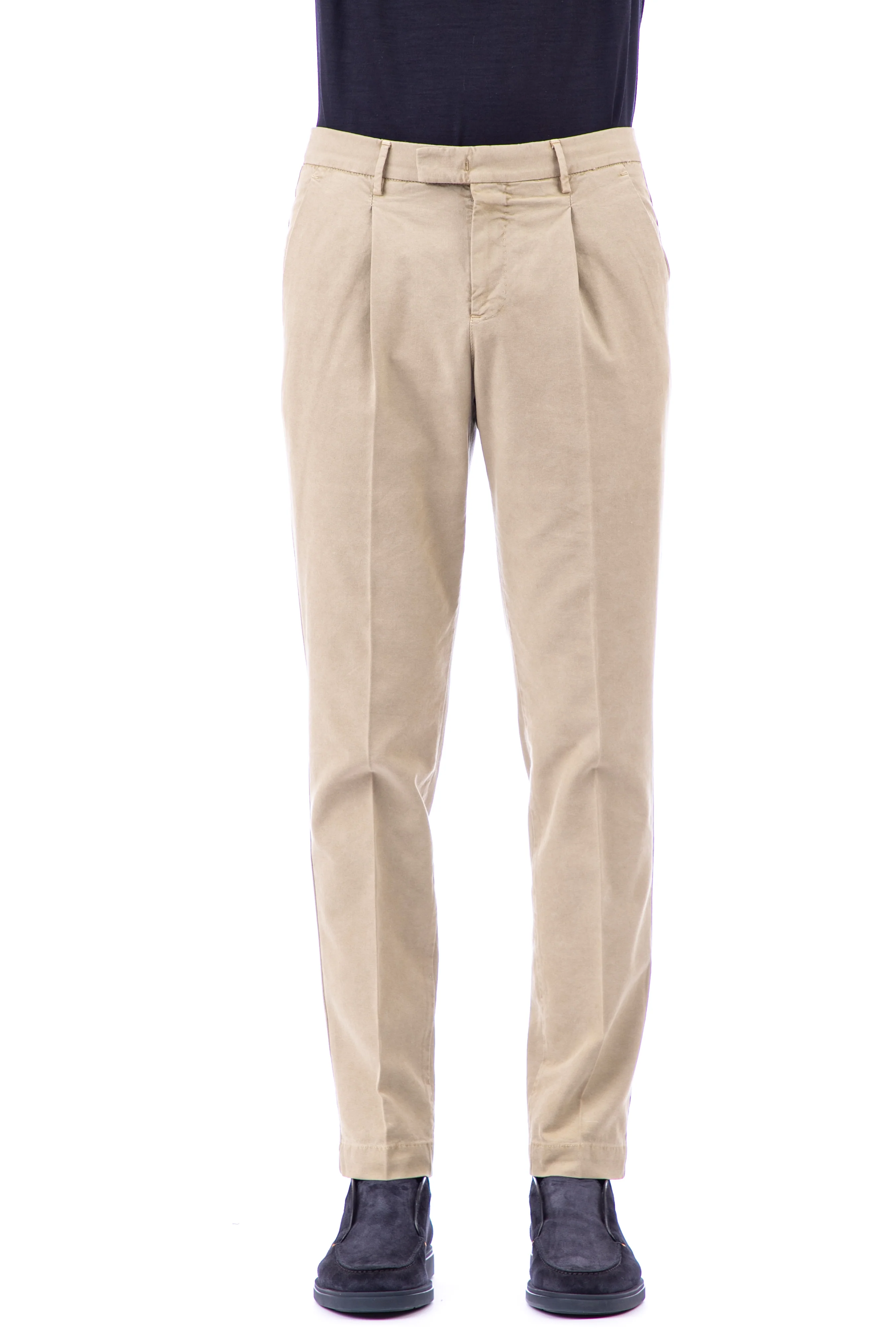 Pt Torino Men's Structured Trousers with Unique Pleat Design - Image 2