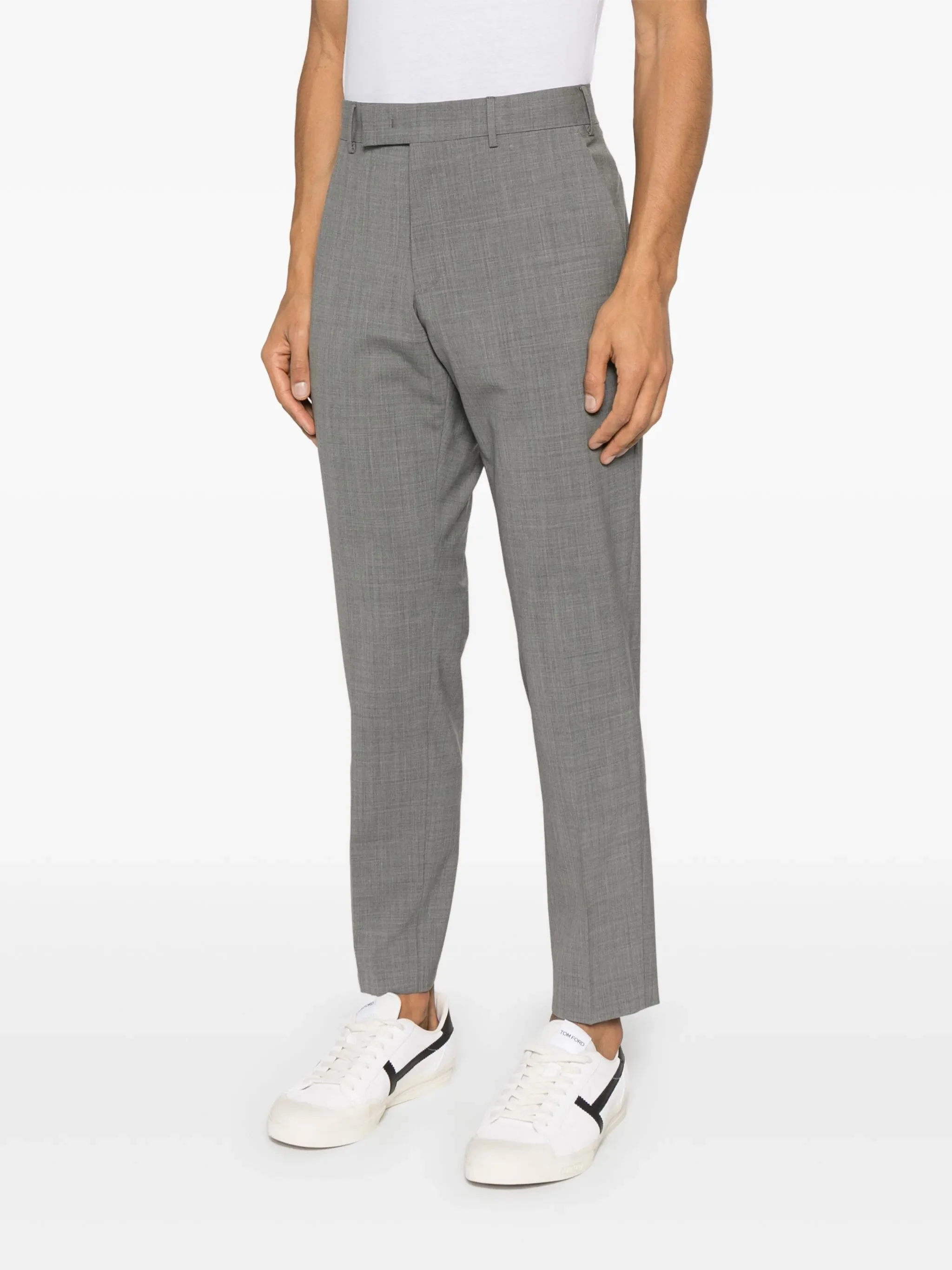 Pt Torino Rebel Fit Wool Trousers with Button and Hook Closure - Image 3