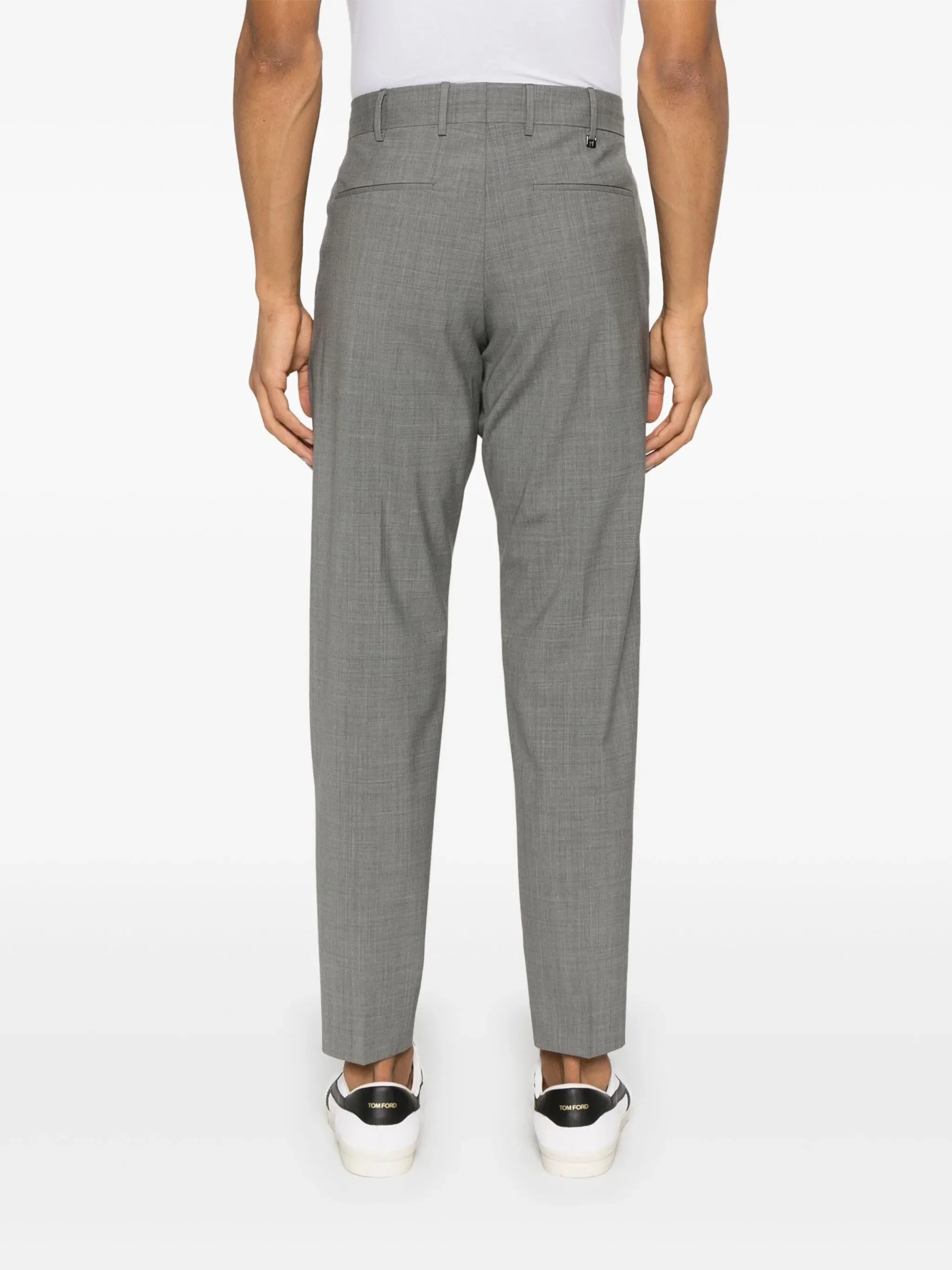 Pt Torino Rebel Fit Wool Trousers with Button and Hook Closure - Image 4