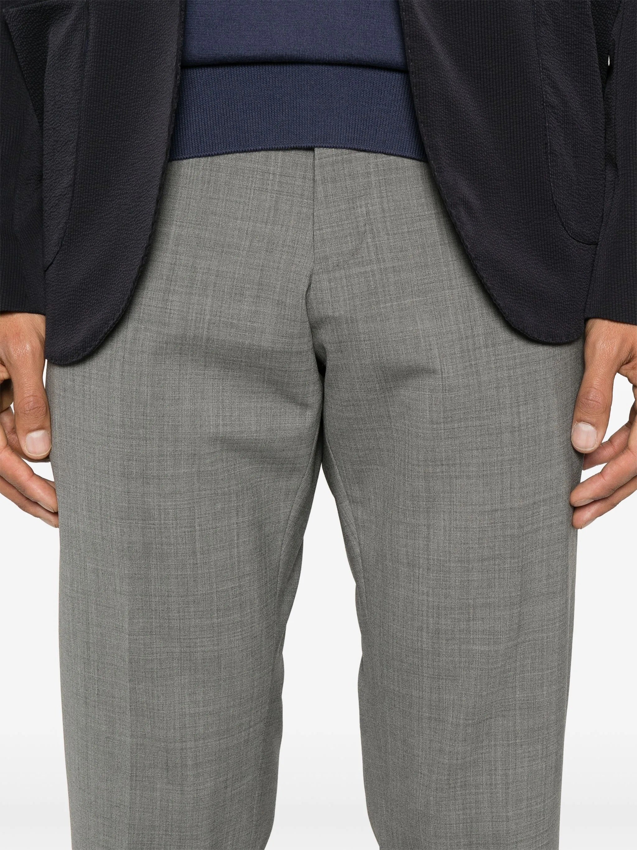 Pt Torino Rebel Fit Wool Trousers with Button and Hook Closure - Image 5