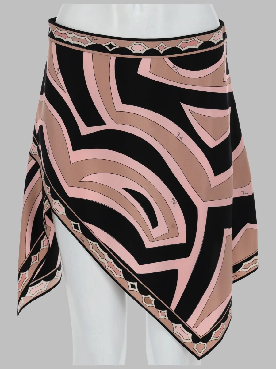 Pucci Asymmetrical Mini Skirt in Luxurious Silk