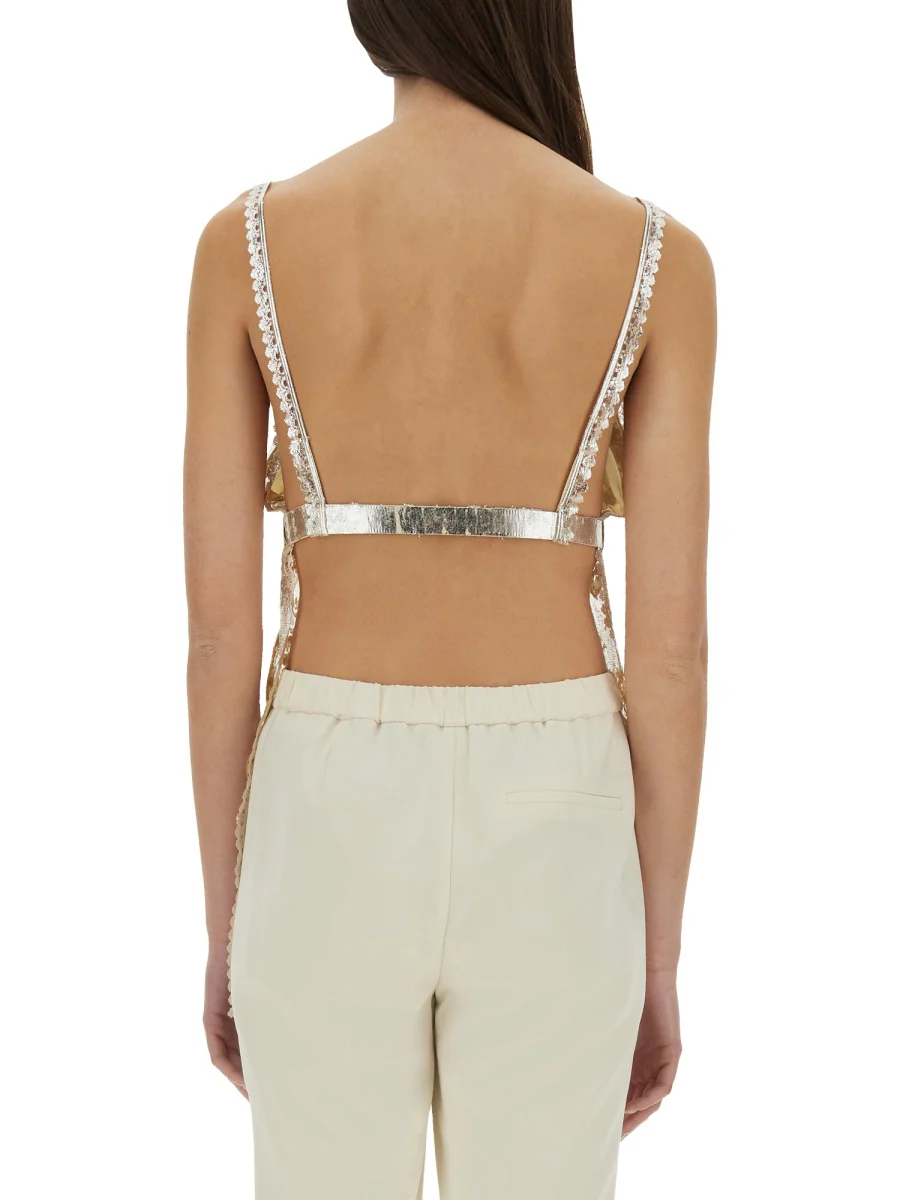 RABANNE Laminated Pleated Satin Top - Image 7