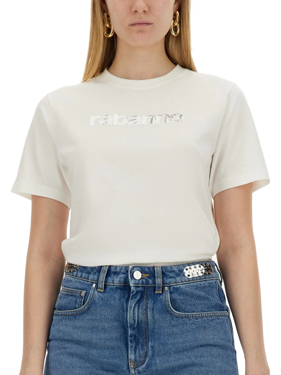 Rabanne Logo T-Shirt for Women - Image 4