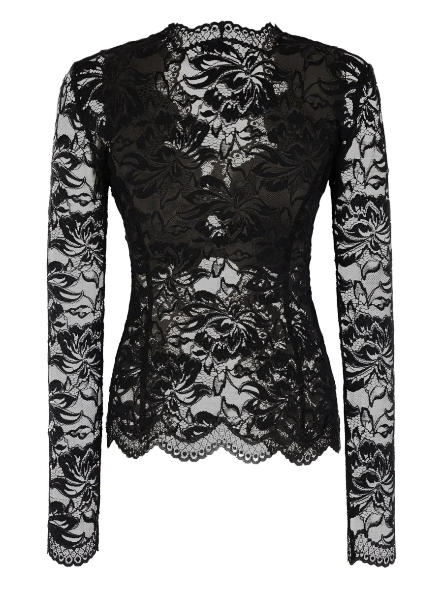 RABANNE Long-sleeve Top in Lace and Jersey - Image 3