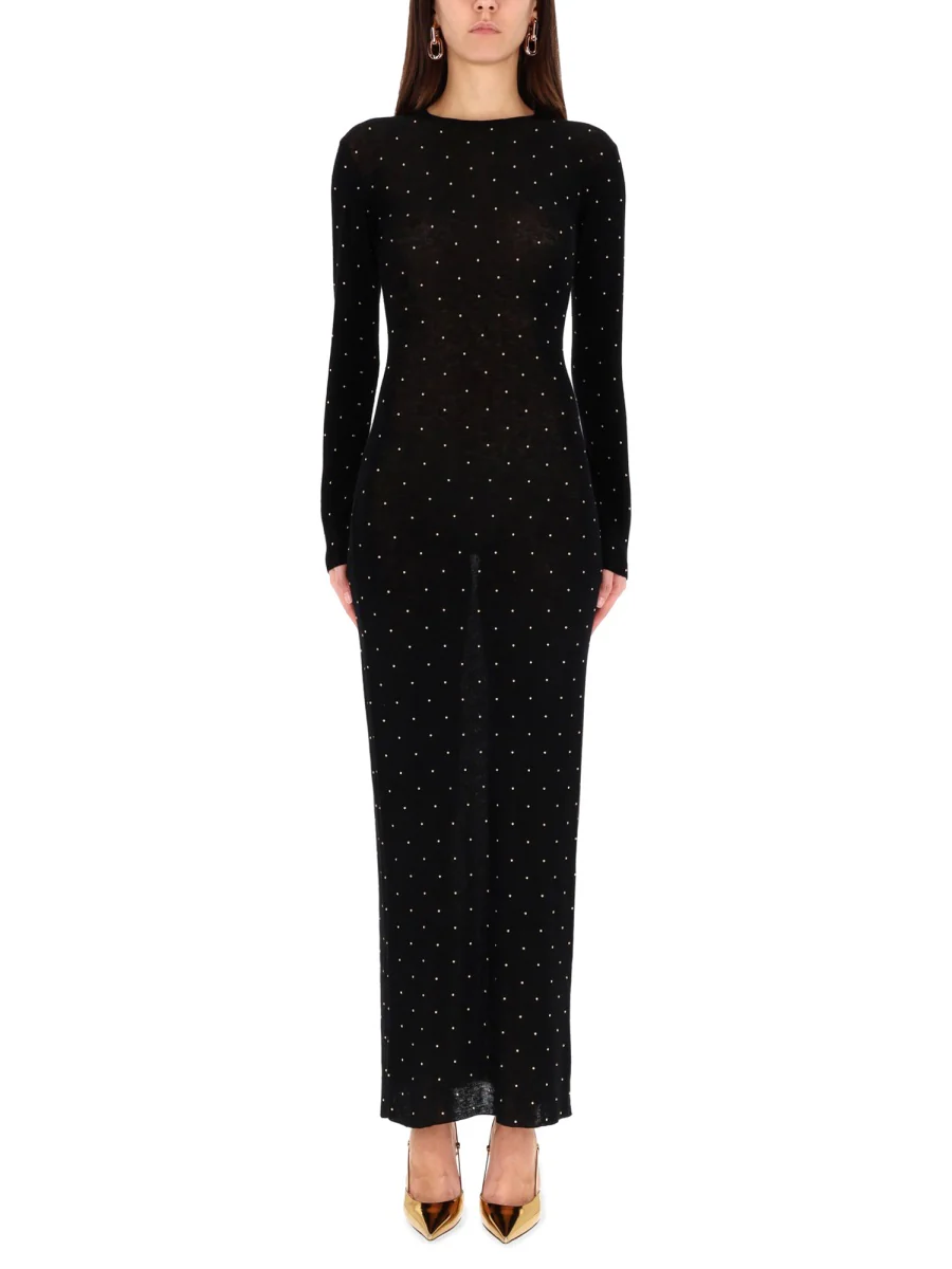 RABANNE Midi Second Skin Stud-Embellished Dress