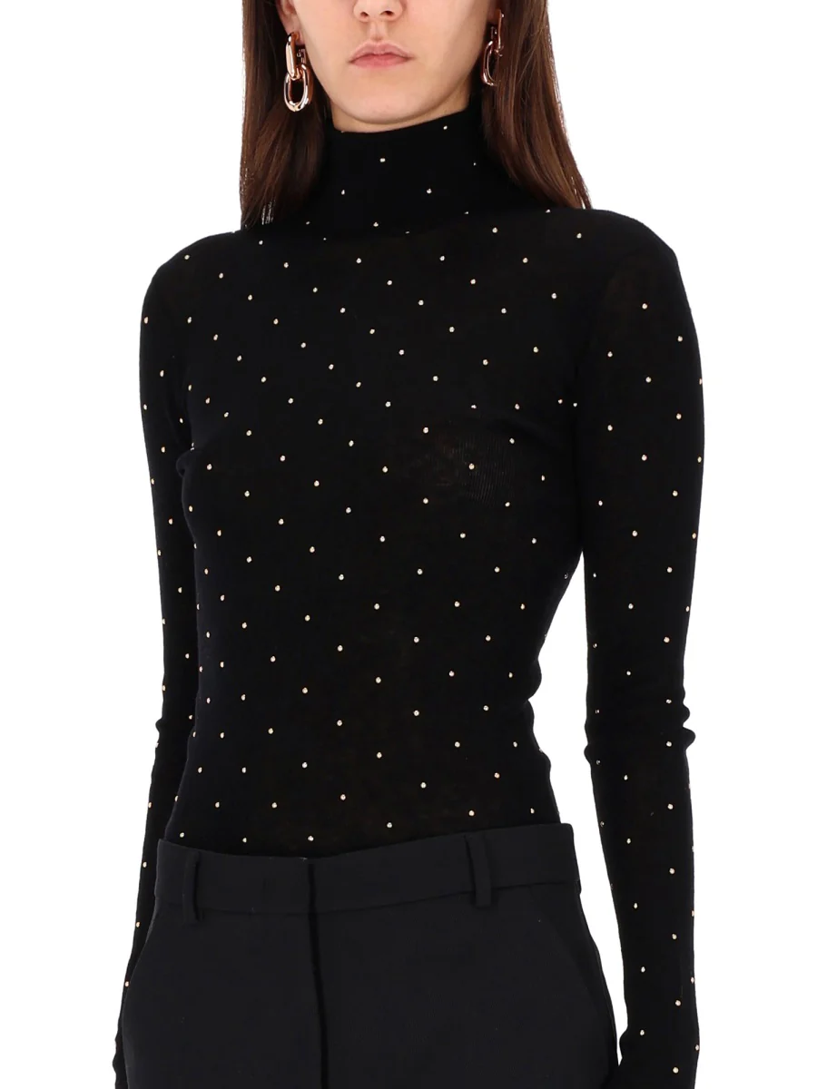 RABANNE Second-Skin Stud-Embellished Knitted Turtleneck Top - Image 4