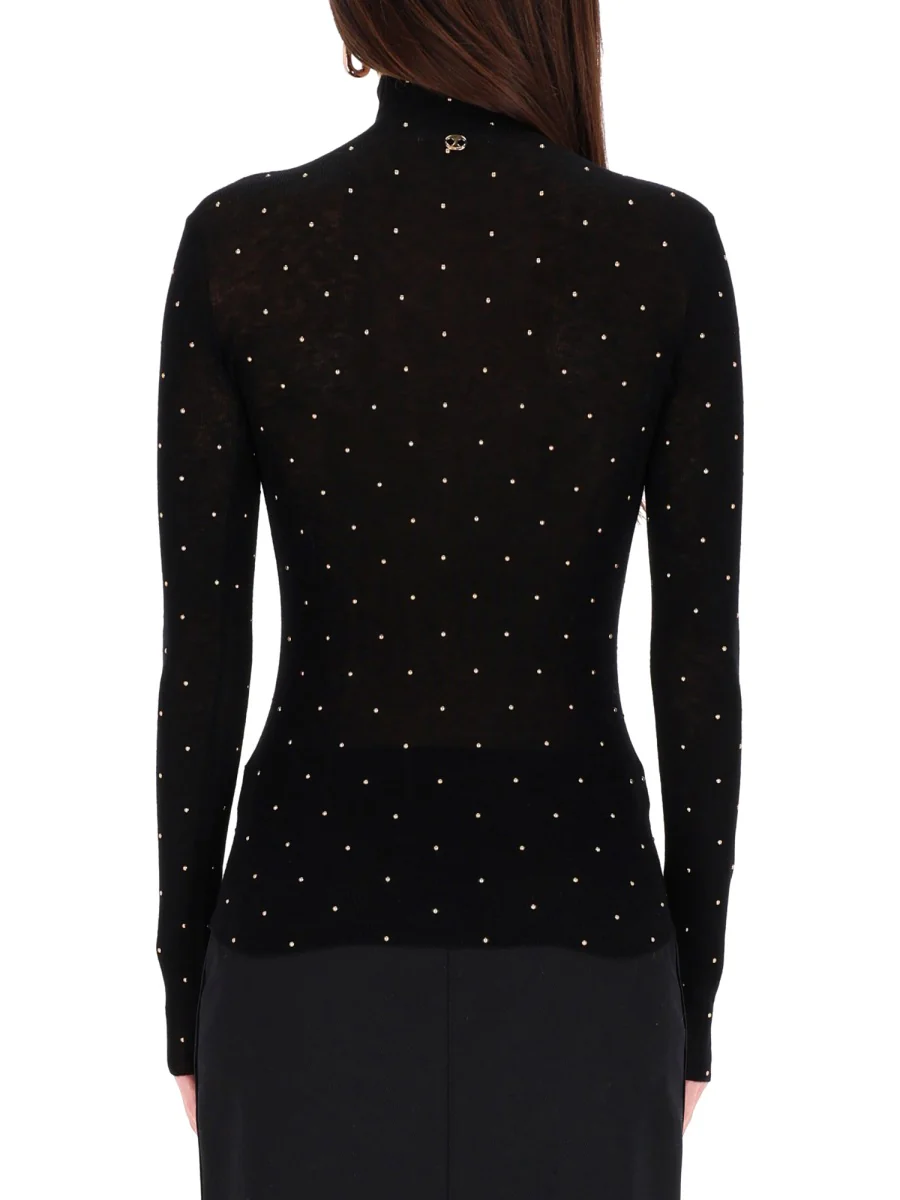 RABANNE Second-Skin Stud-Embellished Knitted Turtleneck Top - Image 7
