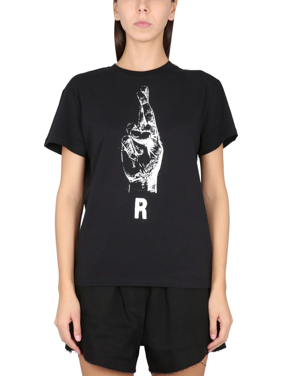 Raf Simons Crewneck T-Shirt with Statement Necklace for Women
