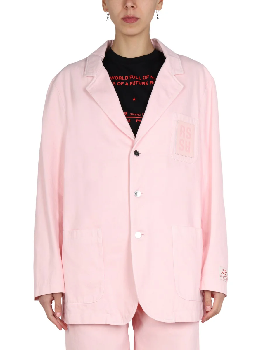 RAF SIMONS Logo-patch Denim Jacket