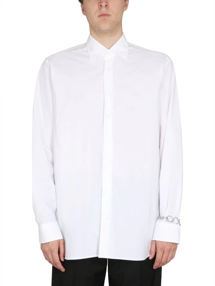 RAF SIMONS Mesh-detail Cotton Shirt