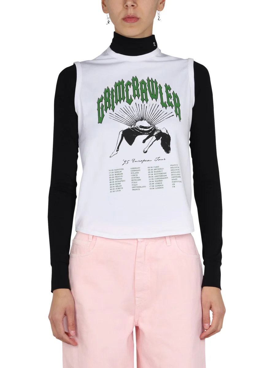 RAF SIMONS Printed Roll-Neck Top