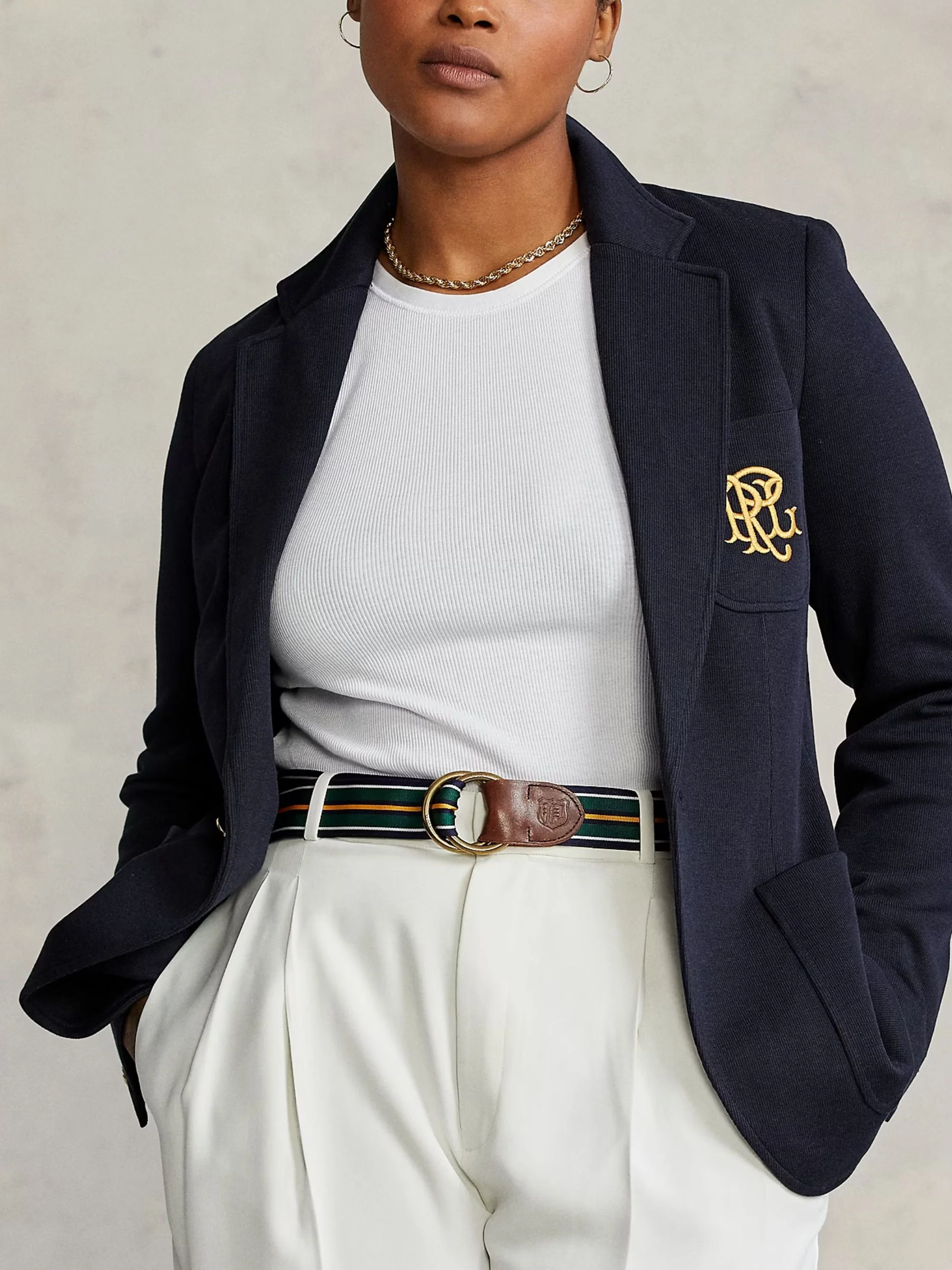 Ralph Lauren 26SS Monogram Knit Blazer - Image 4