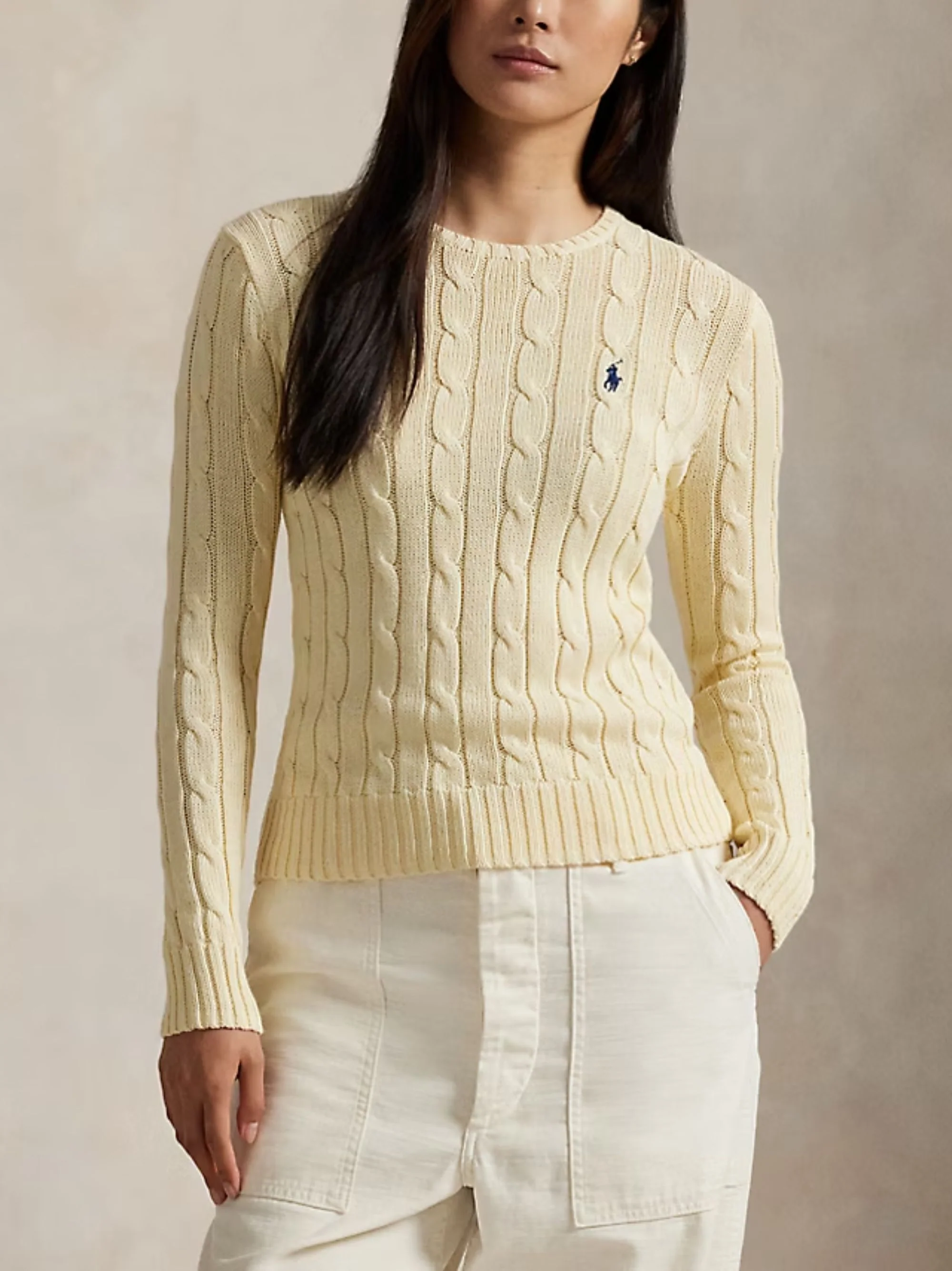 Ralph Lauren Cable Knit Logo Sweater for Women - SS26 Collection - Image 2