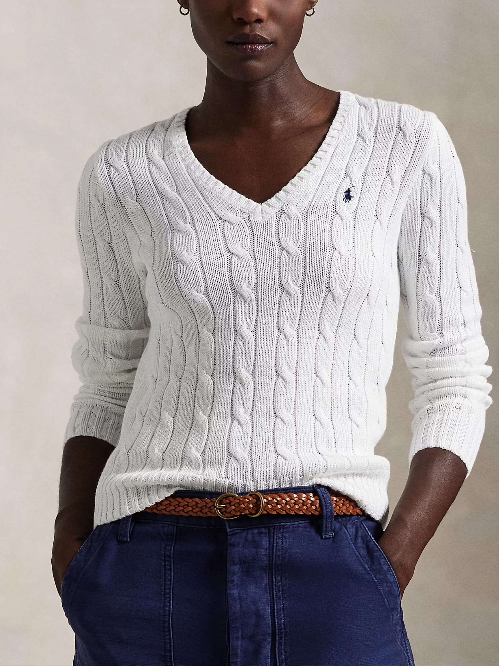 Ralph Lauren Cable-knit V-neck Sweater - Image 2