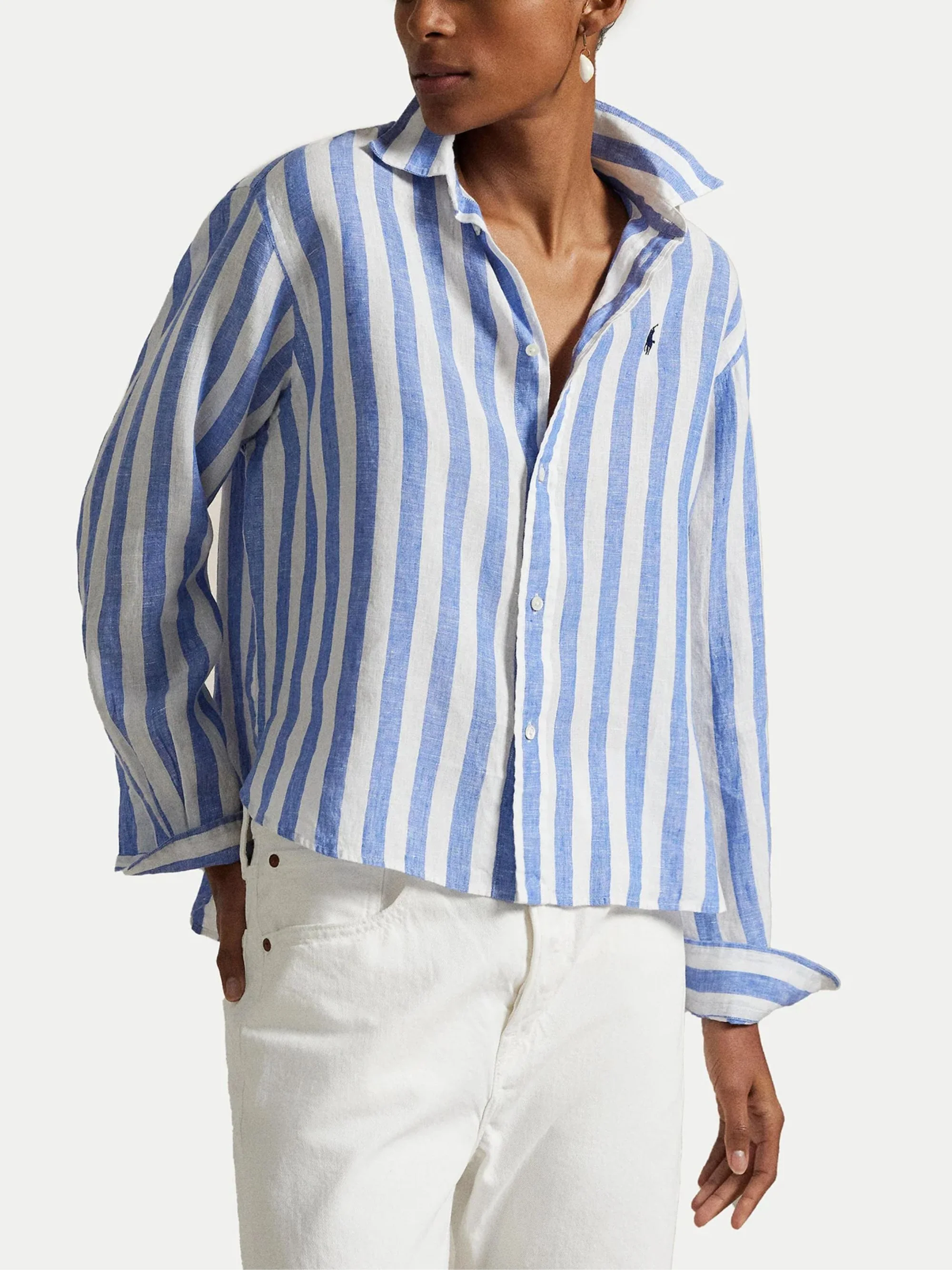 Ralph Lauren Cotton Striped Button-Up Shirt for Women - Image 2