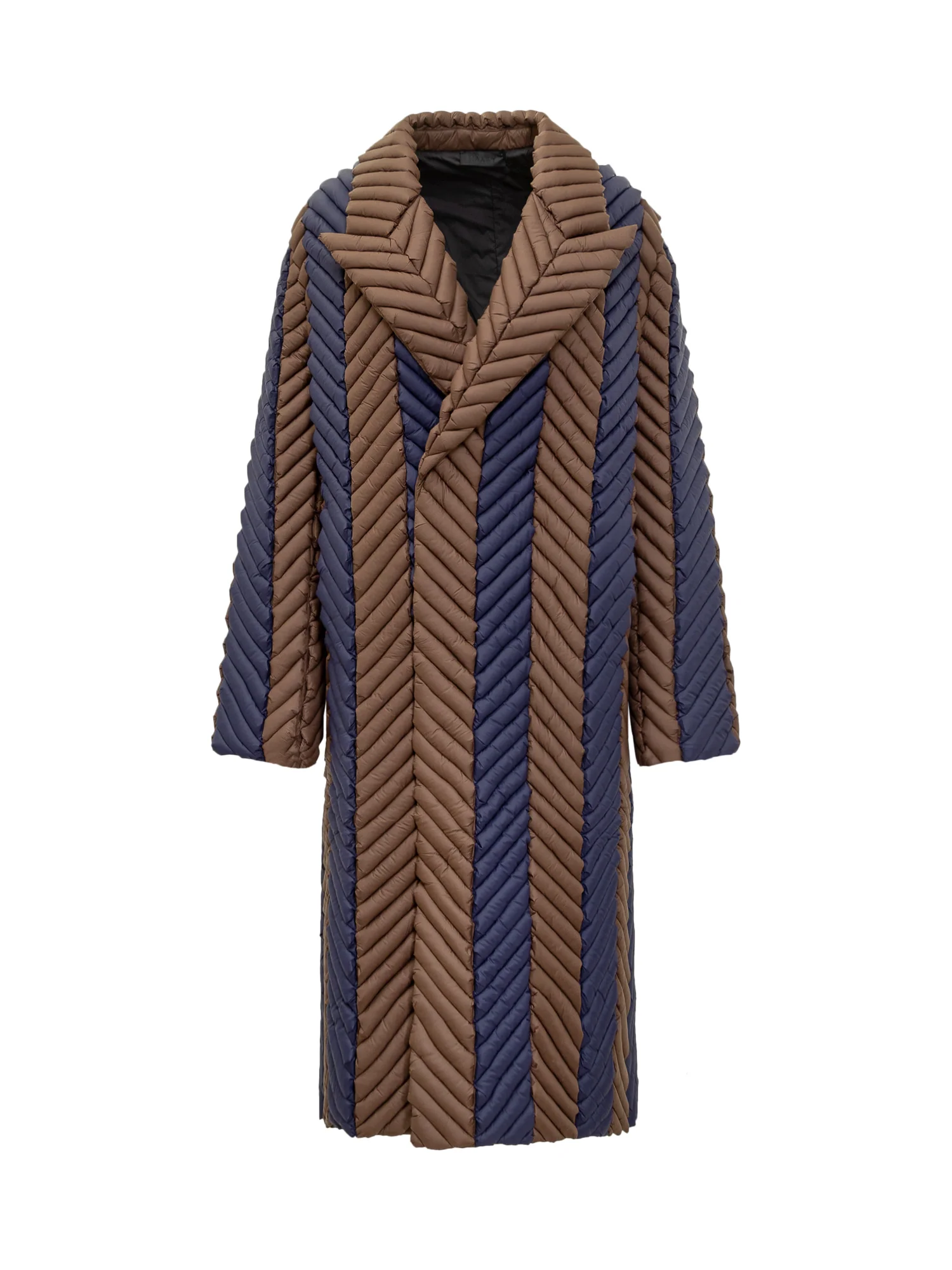 Raxxy Striped Long Down Jacket