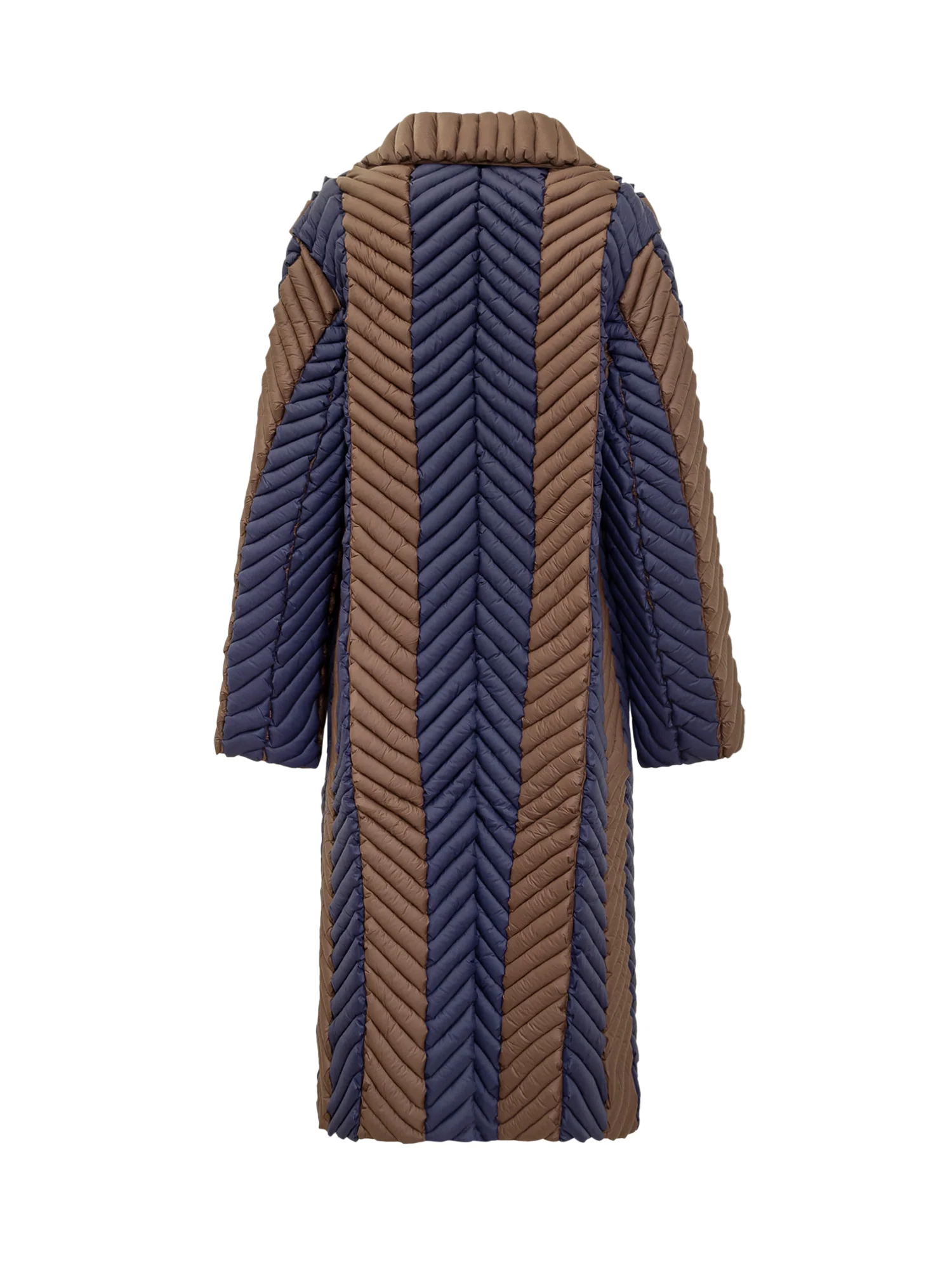 Raxxy Striped Long Down Jacket - Image 2