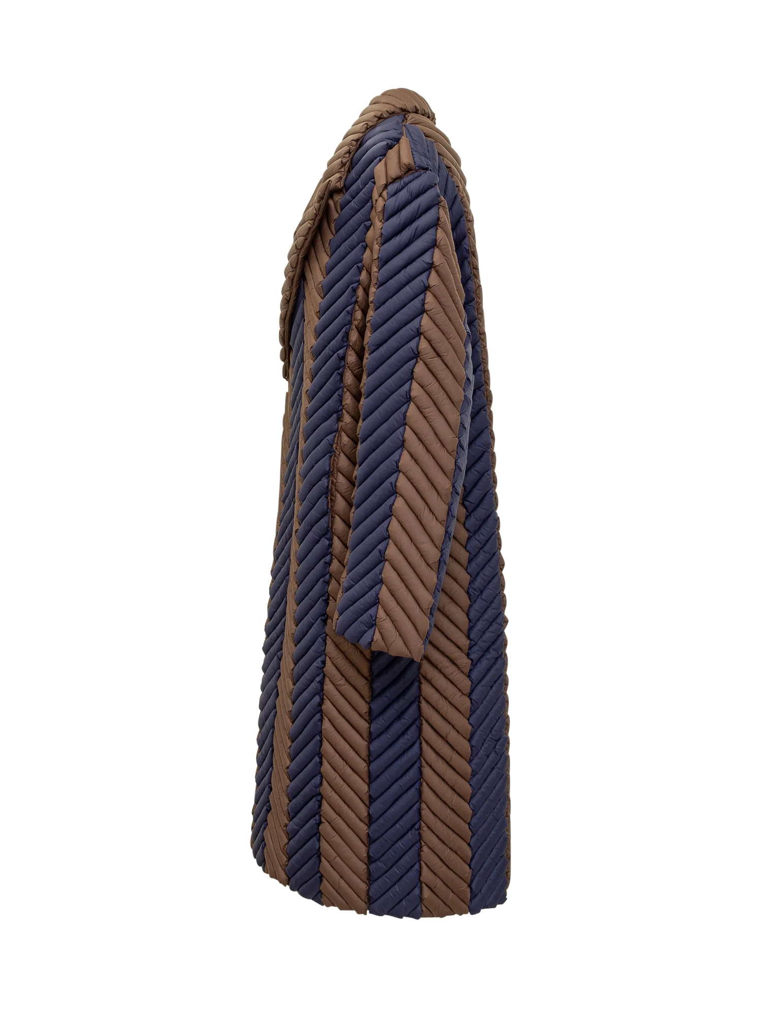 Raxxy Striped Long Down Jacket - Image 3