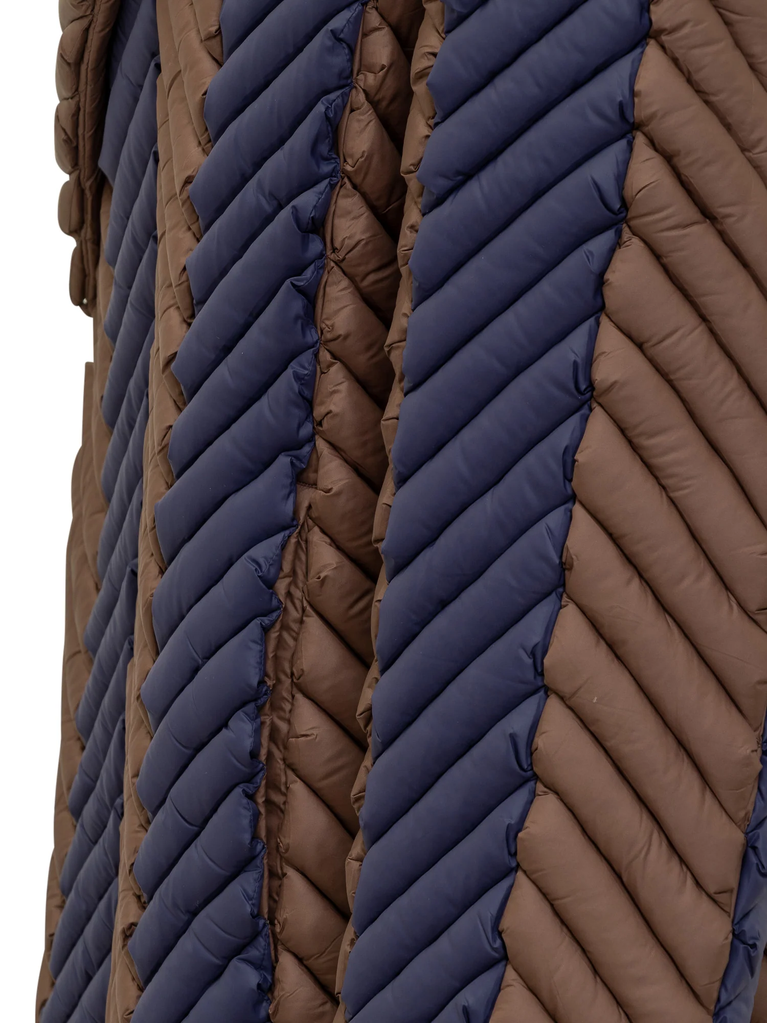 Raxxy Striped Long Down Jacket - Image 4