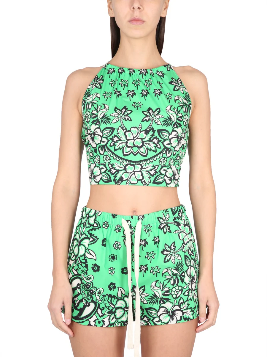 Red Valentino Mini Bandana Top with Round Neckline