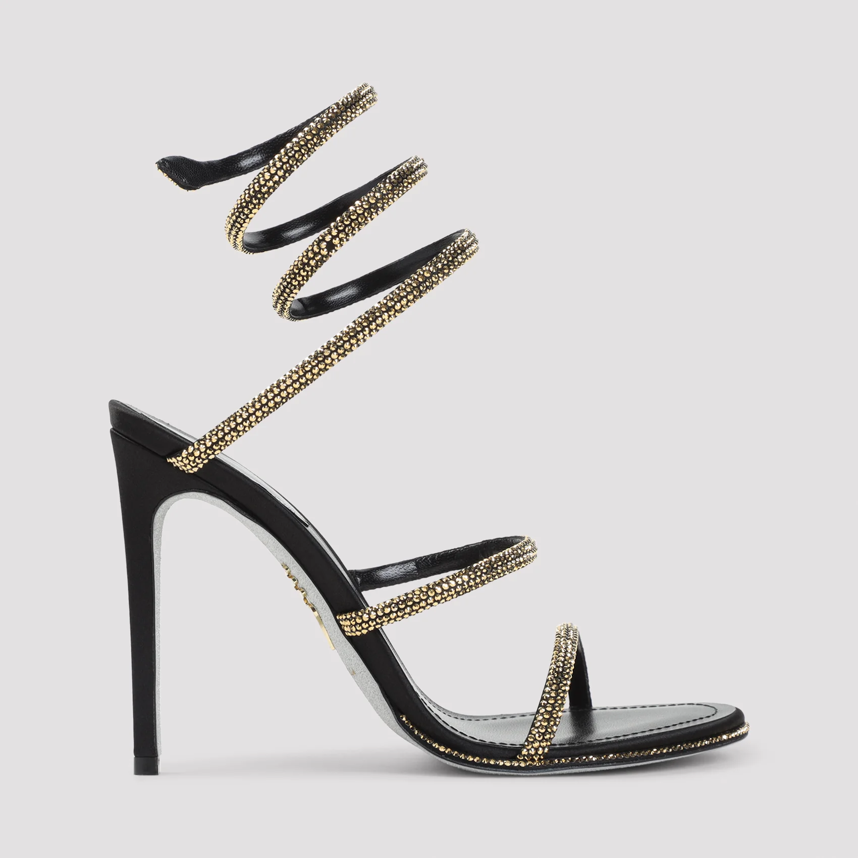 Rene` Caovilla Elegant High-Heel Sandal with Strass Embellishments - 10.5cm - Image 3