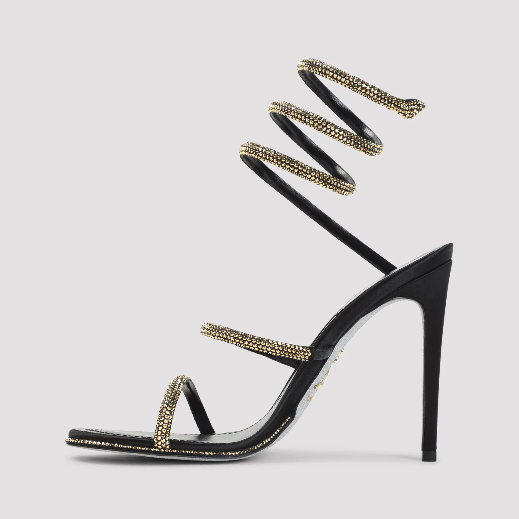 Rene` Caovilla Elegant High-Heel Sandal with Strass Embellishments - 10.5cm - Image 4