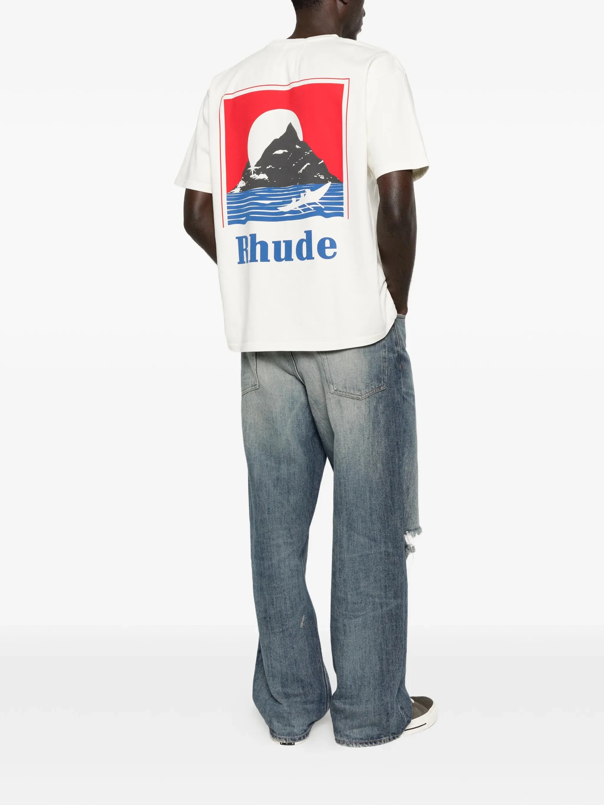 Rhude Contemporary Neck Print T-Shirt - Size M - Image 2