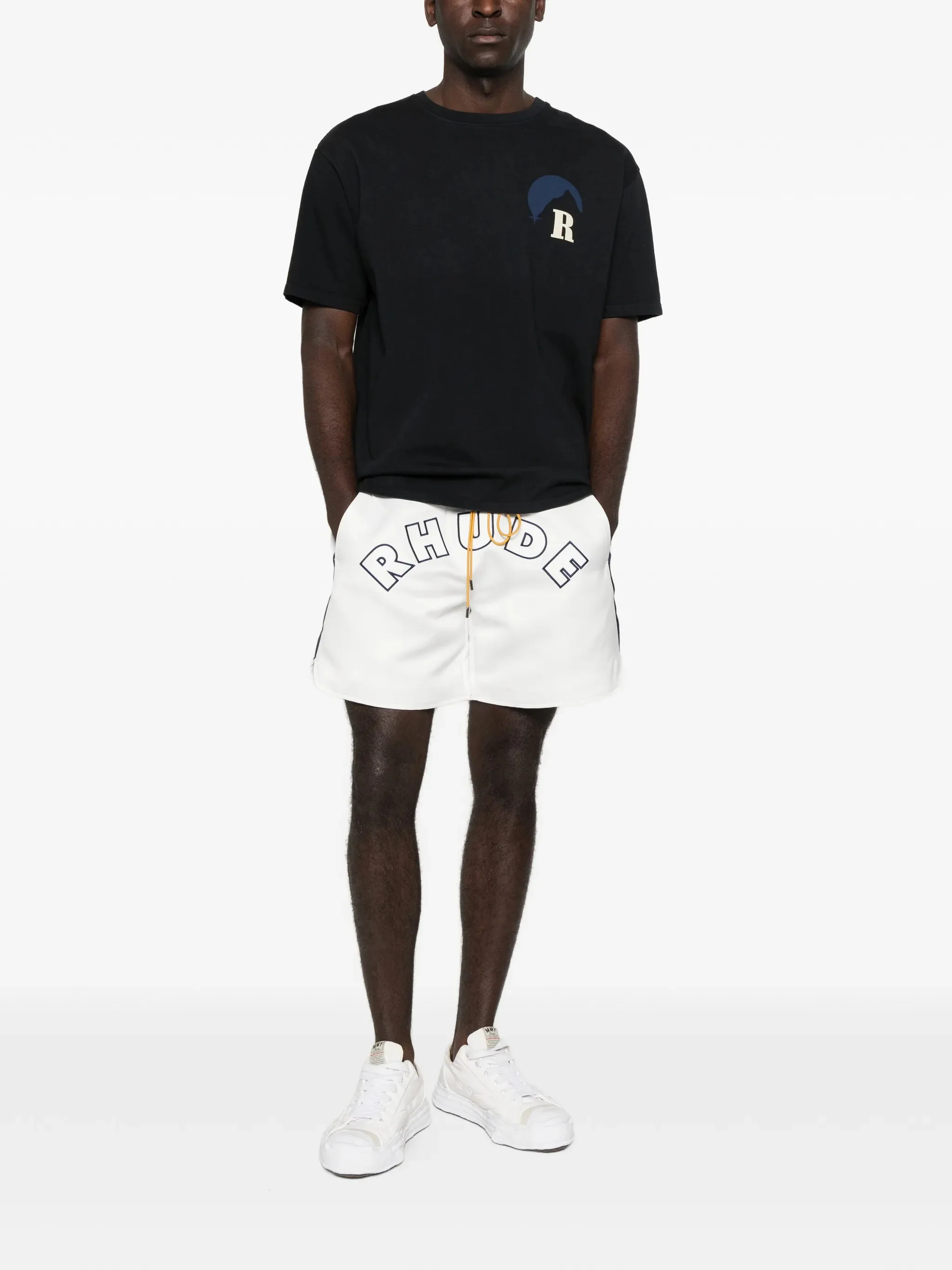 Rhude Drawstring Waist Shorts with Pockets - Image 2