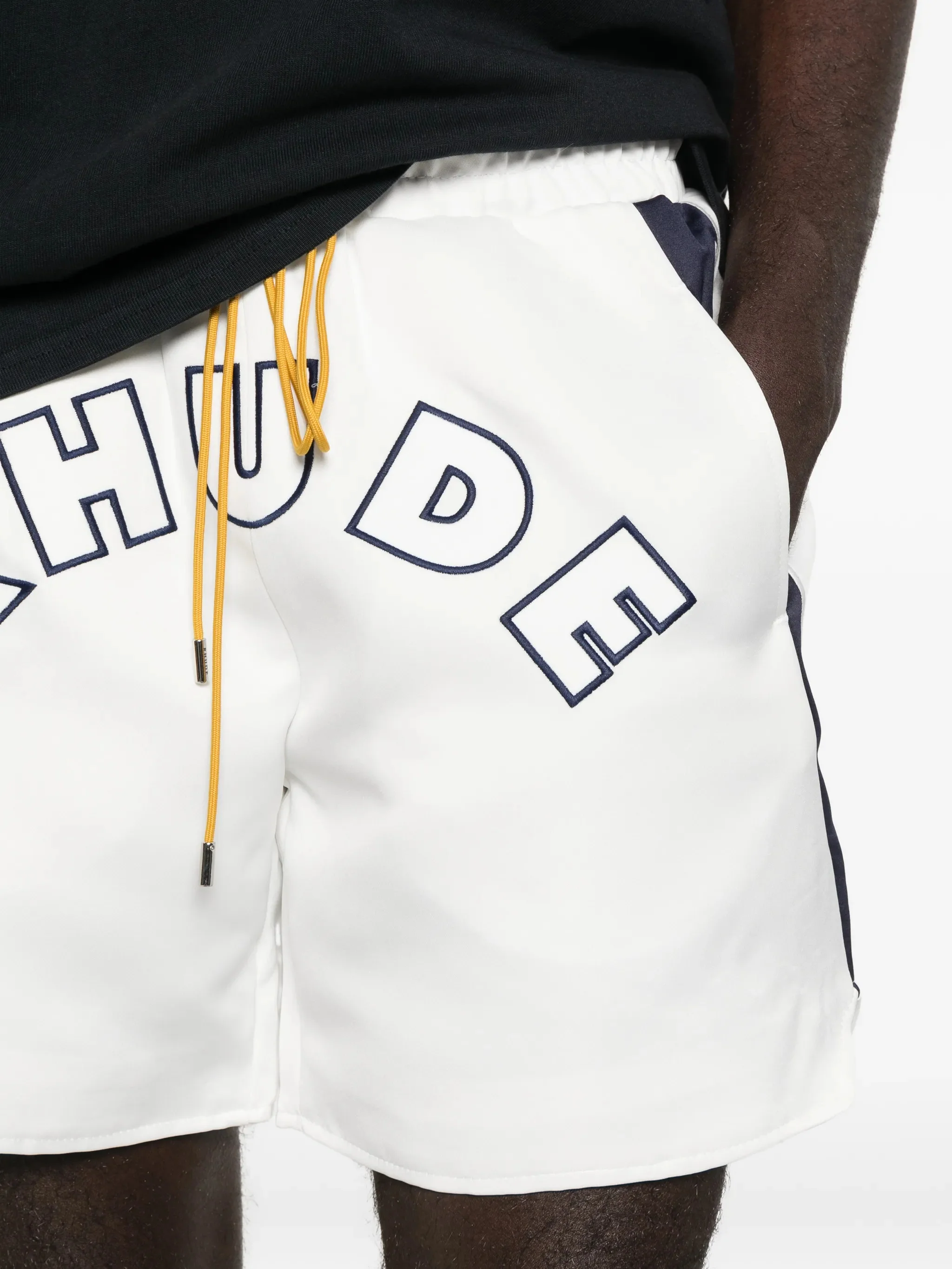 Rhude Drawstring Waist Shorts with Pockets - Image 5