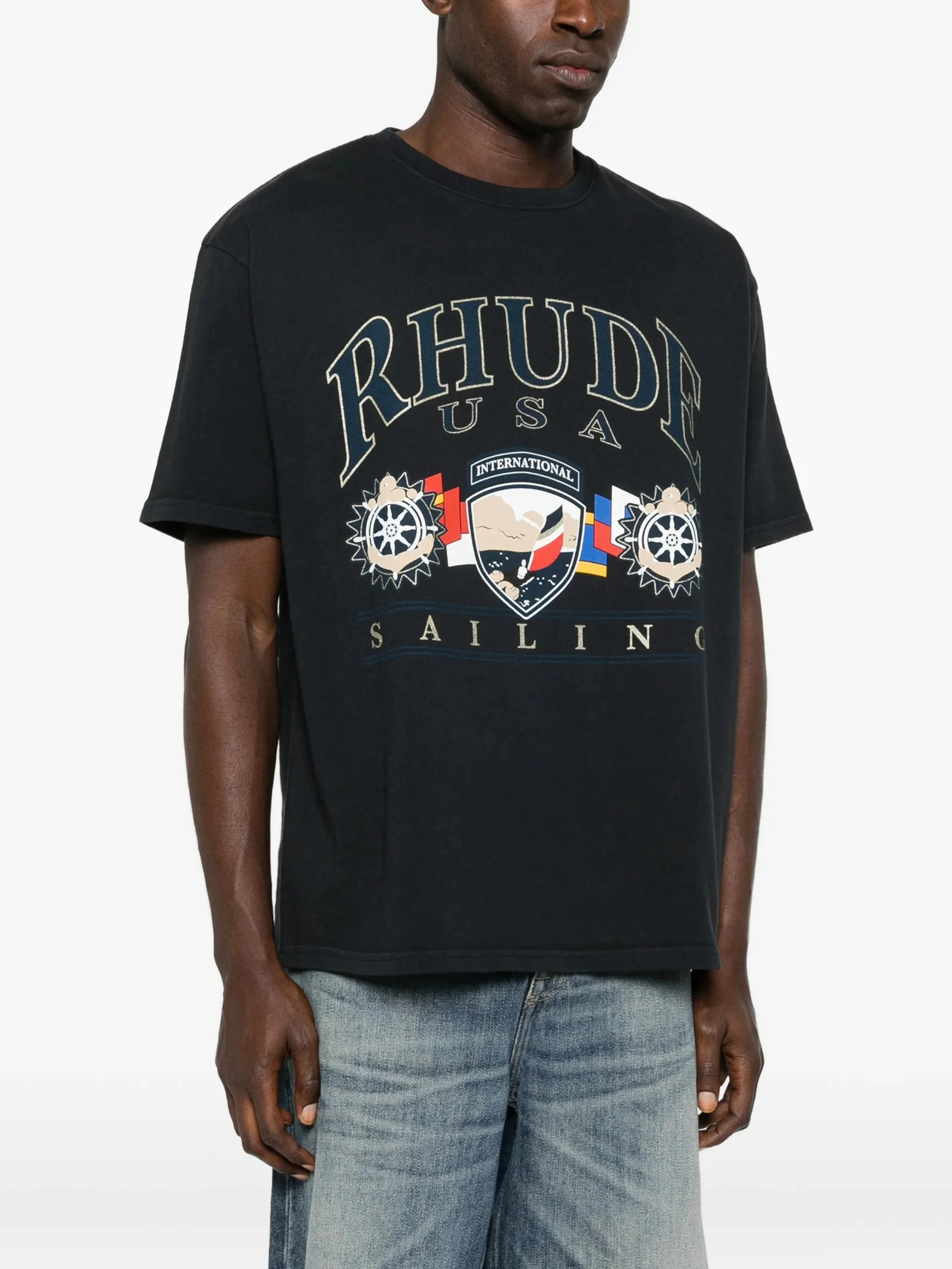 Rhude Sailing-Inspired Graphic Tee in Size M - Image 2