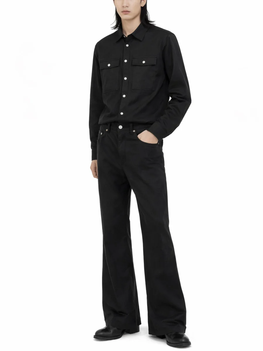 RICK OWENS Bolan Bootcut Trousers in Cotton Blend Man - Image 3