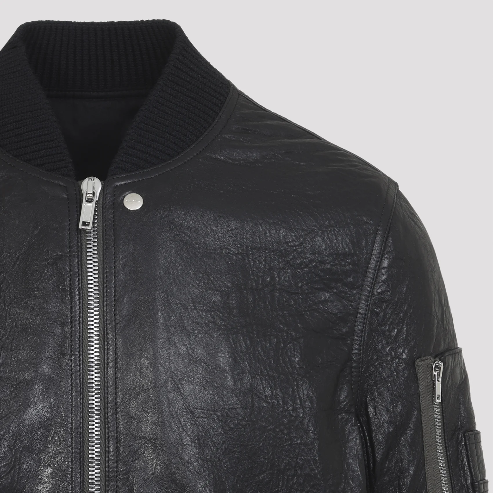 RICK OWENS Classic Flight Jacket Tumbled Lamb Leather - Image 6