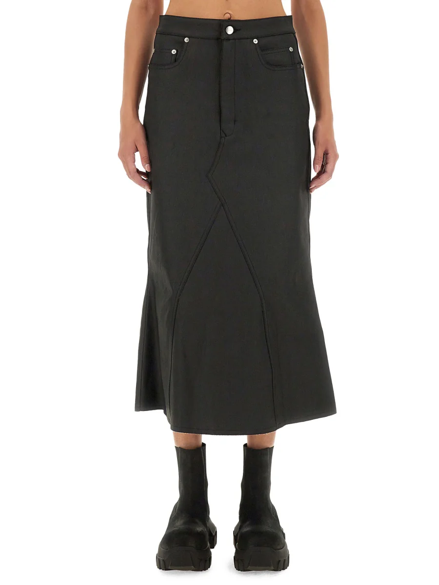 RICK OWENS Coated Midi Skirt