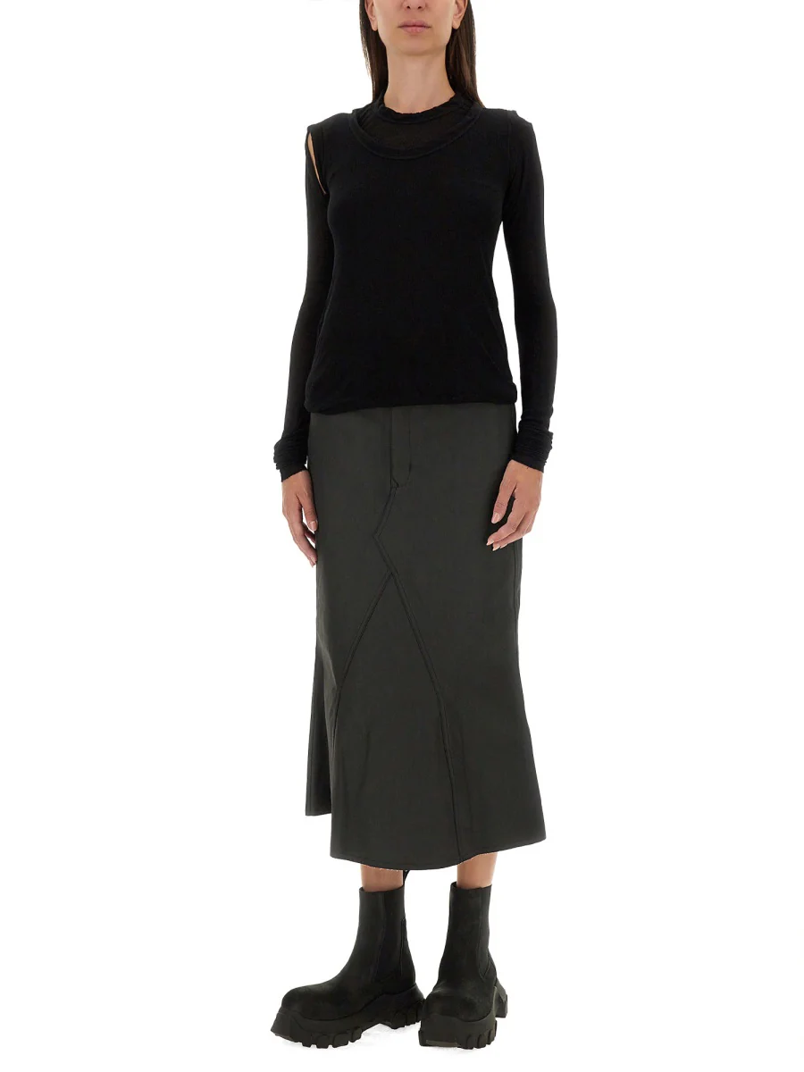 RICK OWENS Coated Midi Skirt - Image 2