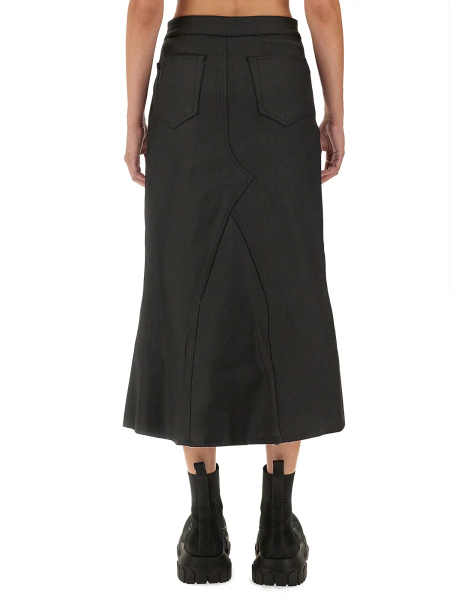 RICK OWENS Coated Midi Skirt - Image 3