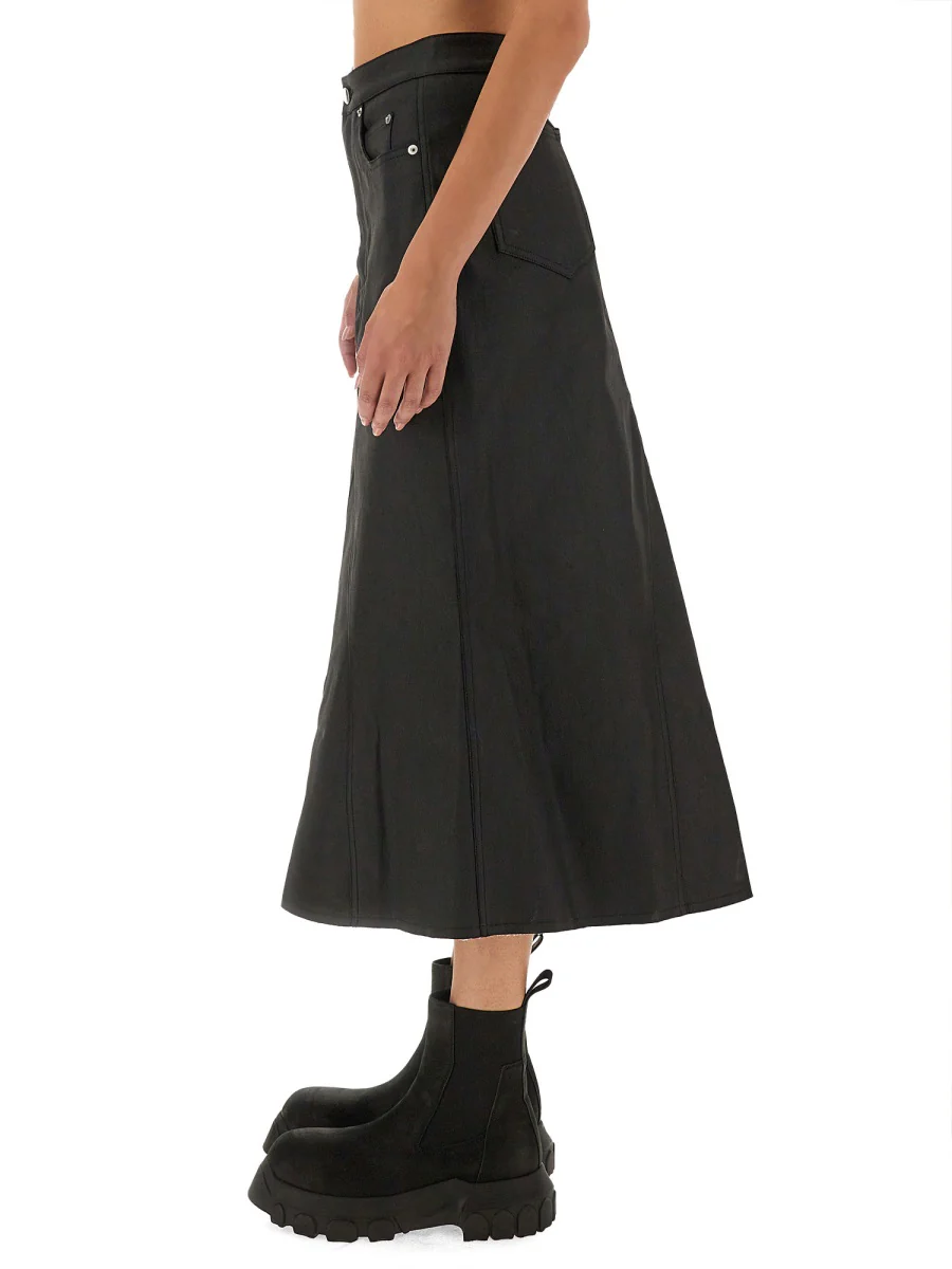 RICK OWENS Coated Midi Skirt - Image 4