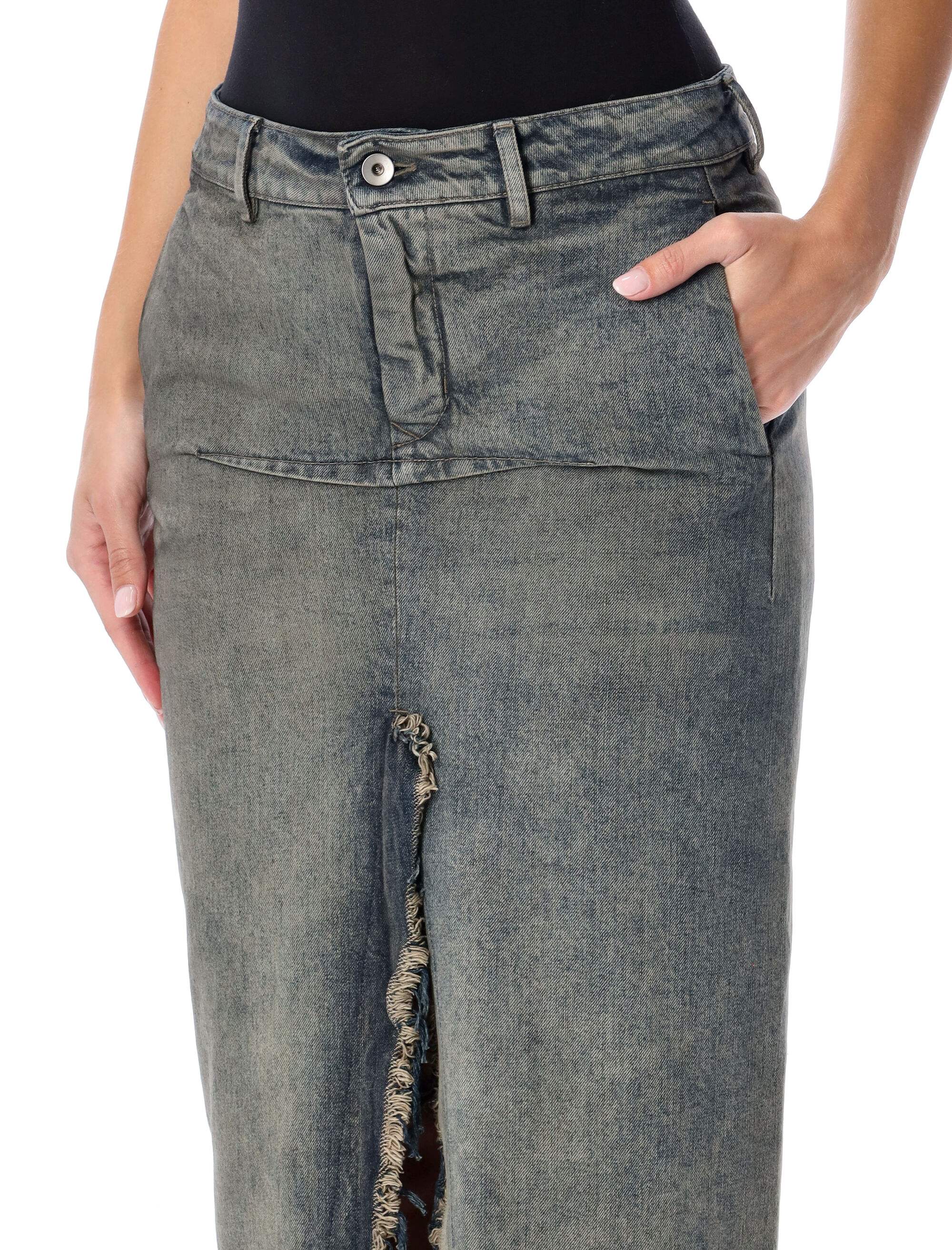 Rick Owens Concordians Runway Sliced Denim Maxi Skirt - Image 3