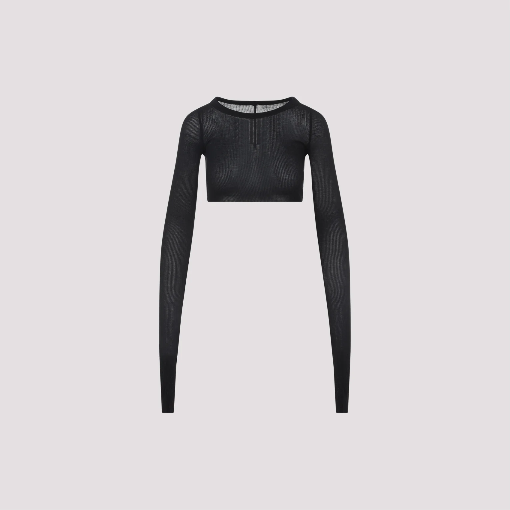 RICK OWENS Cropped Long-sleeved T-shirt - Image 3