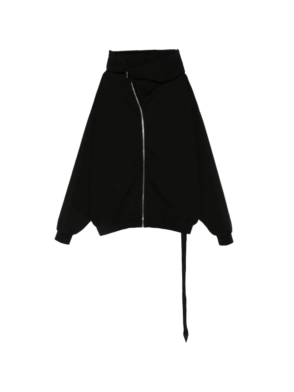 RICK OWENS DRKSHDW Asymmetric High-Neck Zip-Up Hoodie