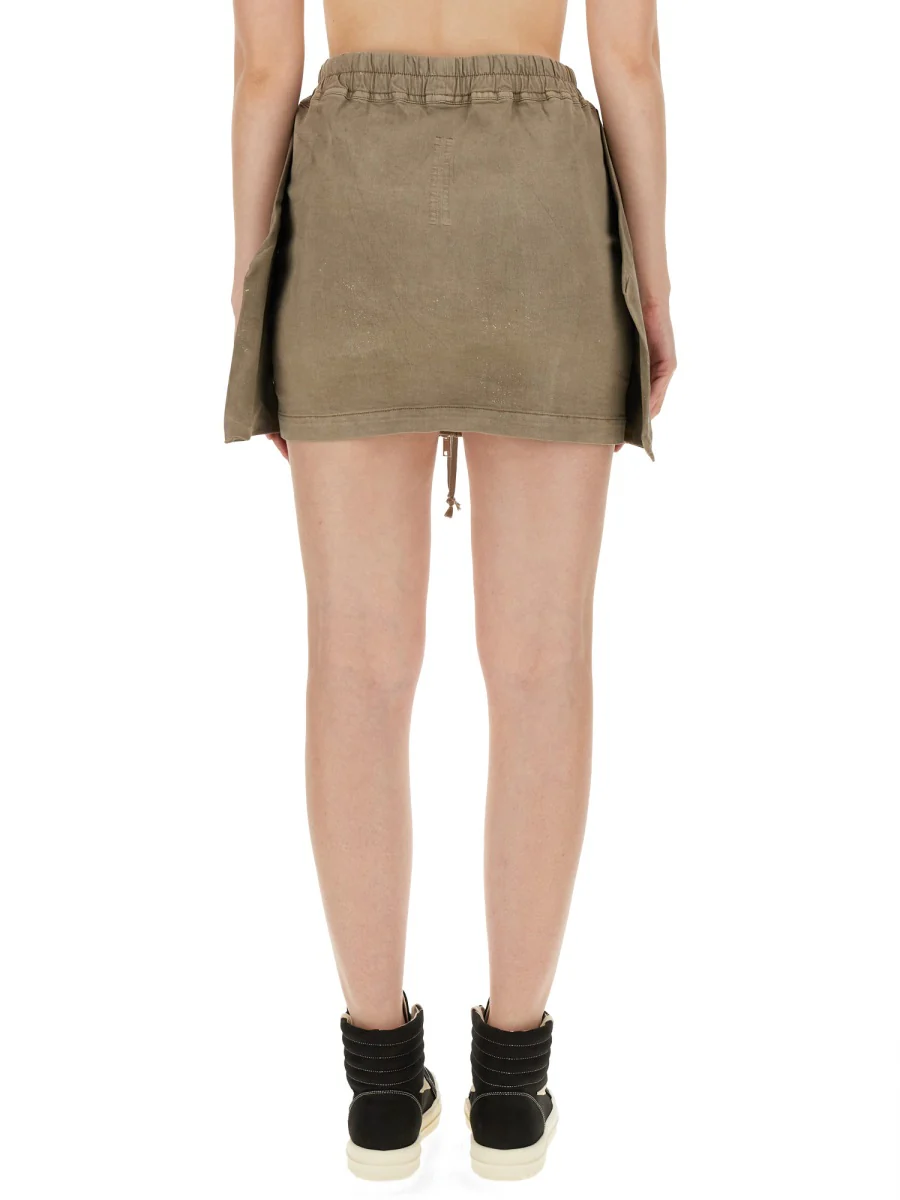 RICK OWENS DRKSHDW COTTON DENIM MINI LIDO SKIRT - Image 3