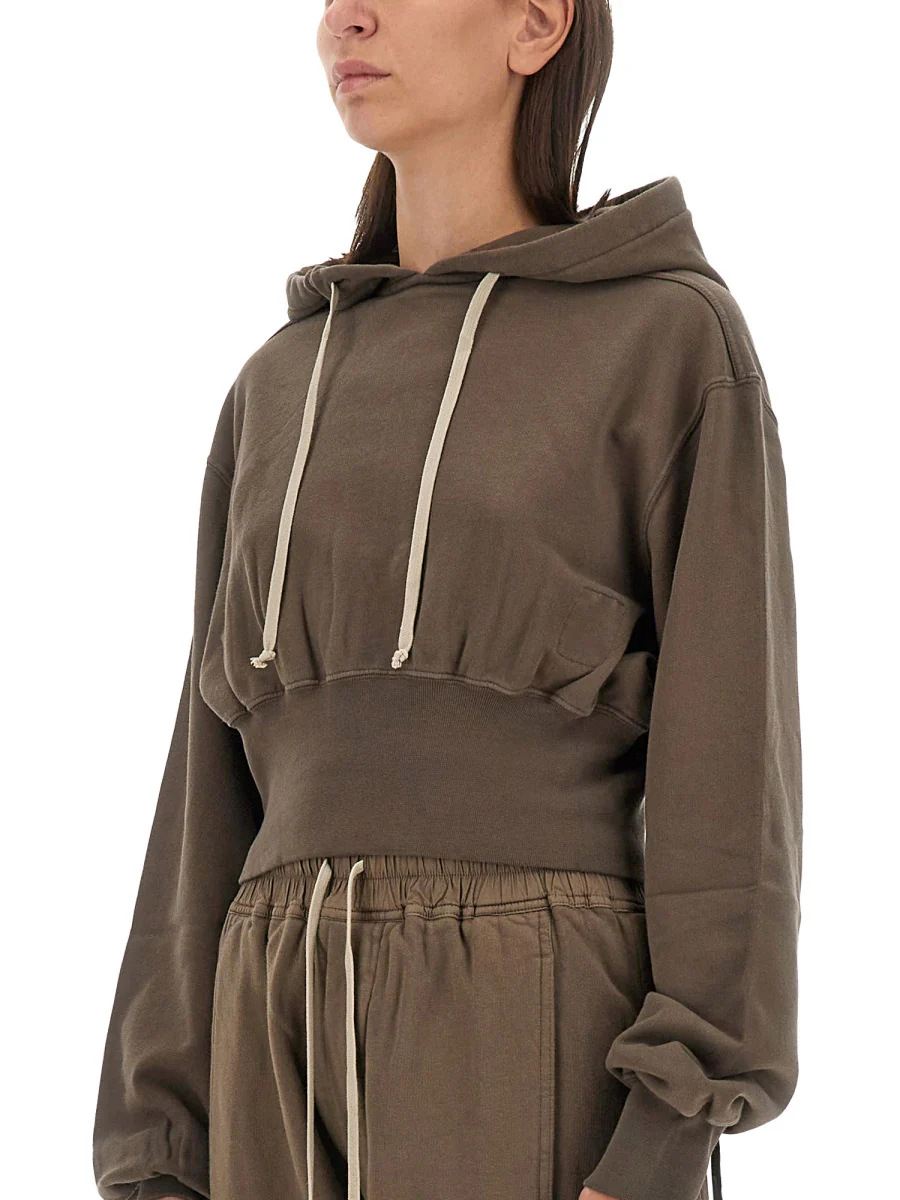 RICK OWENS DRKSHDW Hollywood Cropped Tecsweat Sweatshirt - Image 4