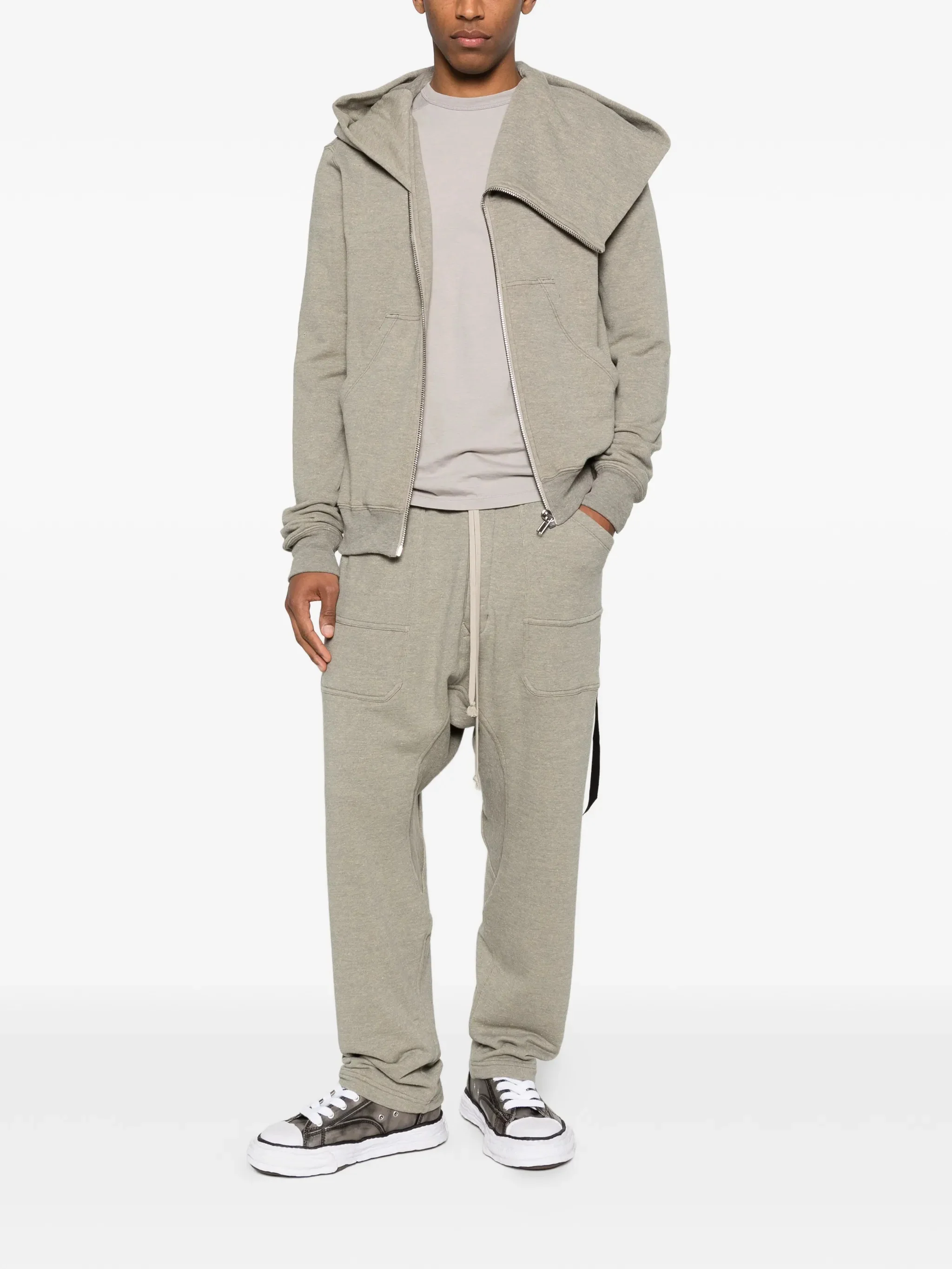 Rick Owens Drkshdw Hooded Zip-Up sweatshirt with Ribbed Hem - Size M - Image 2