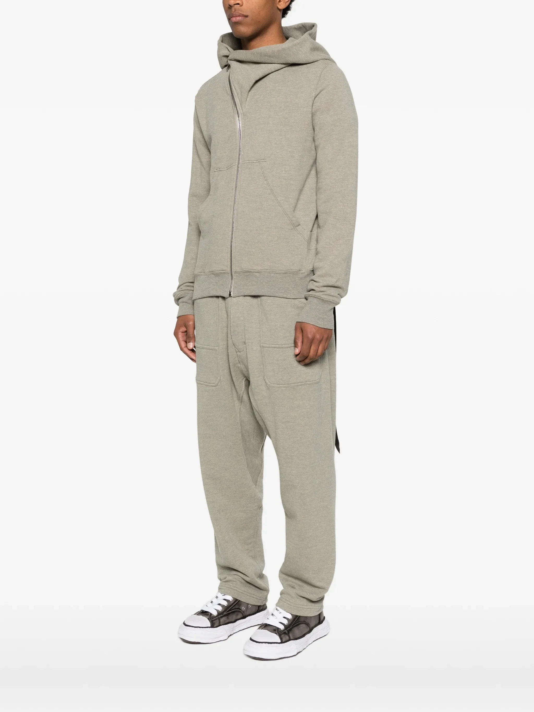Rick Owens Drkshdw Hooded Zip-Up sweatshirt with Ribbed Hem - Size M - Image 3