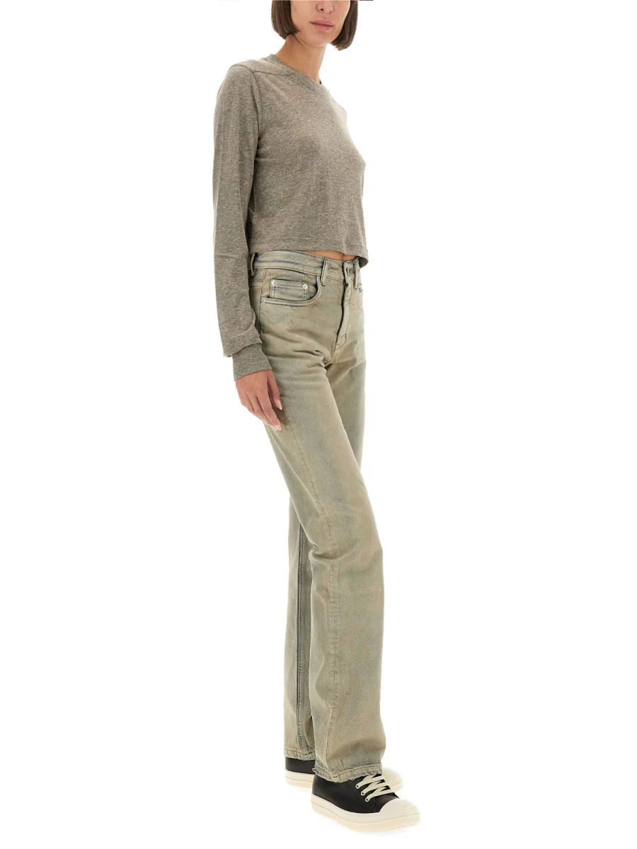 RICK OWENS DRKSHDW Long-Sleeve Cropped Small Level T-Shirt - Image 2