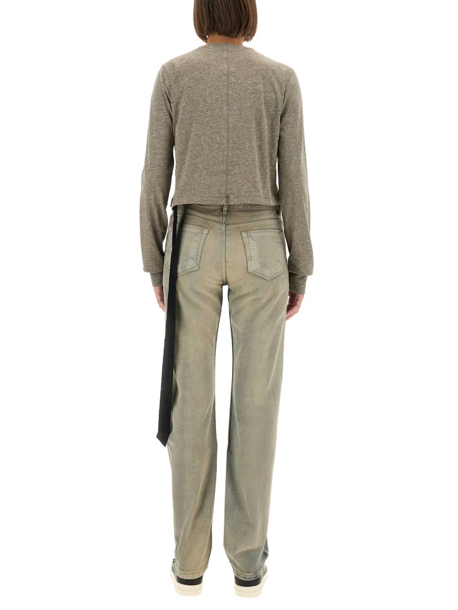 RICK OWENS DRKSHDW Long-Sleeve Cropped Small Level T-Shirt - Image 3