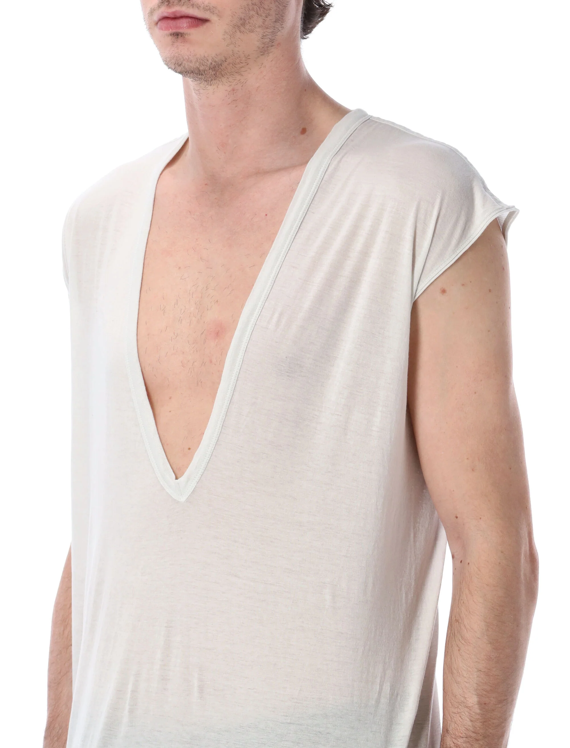 Rick Owens Drkshdw Mini V-Neck Lightweight T-Shirt - Below Hip Length - Image 3