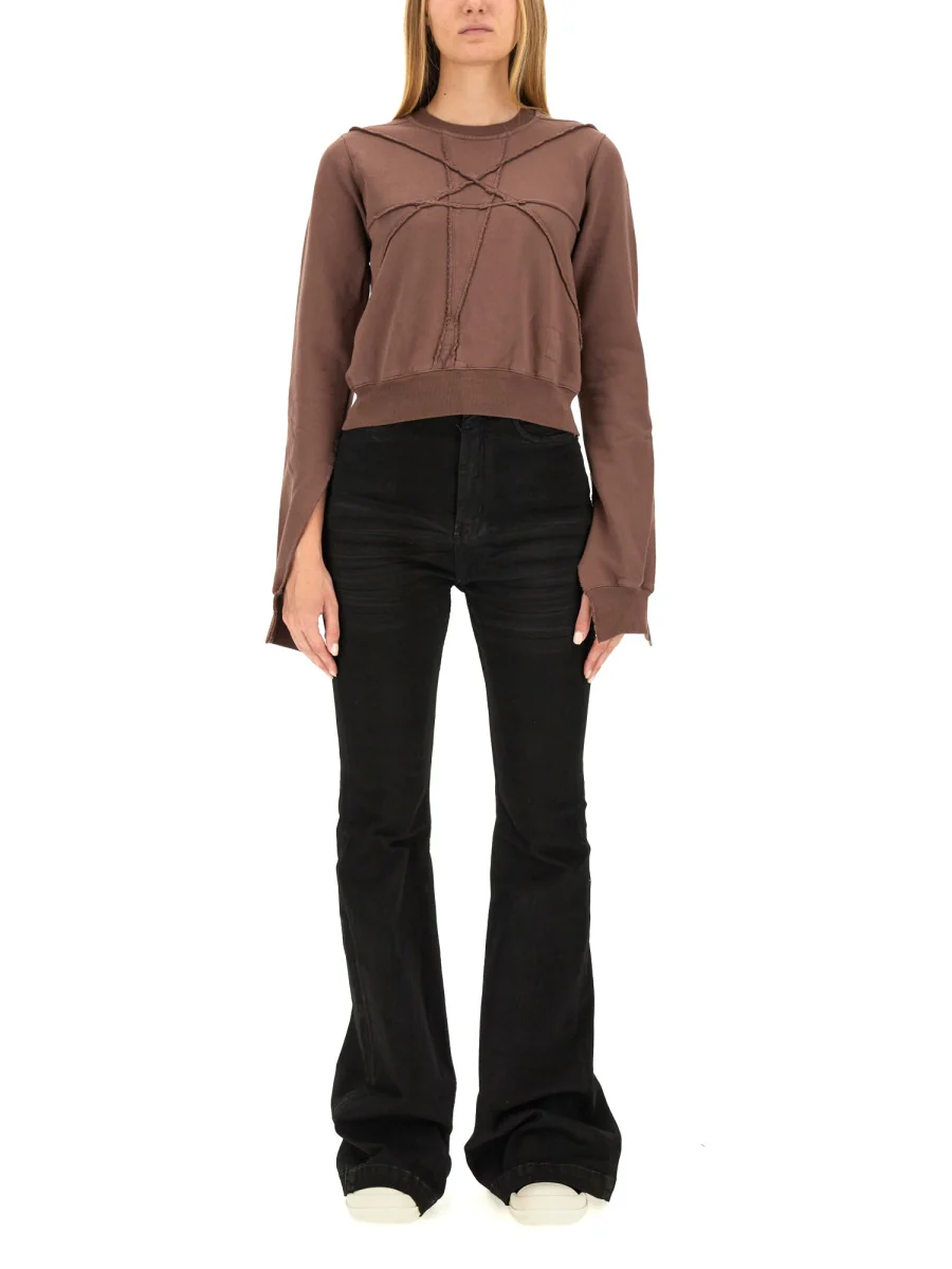 RICK OWENS DRKSHDW Organic Cotton Cropped Sweatshirt