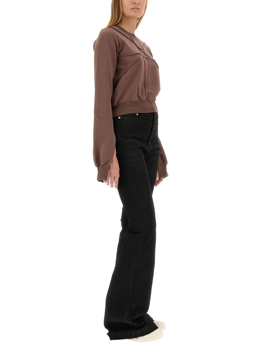 RICK OWENS DRKSHDW Organic Cotton Cropped Sweatshirt - Image 2