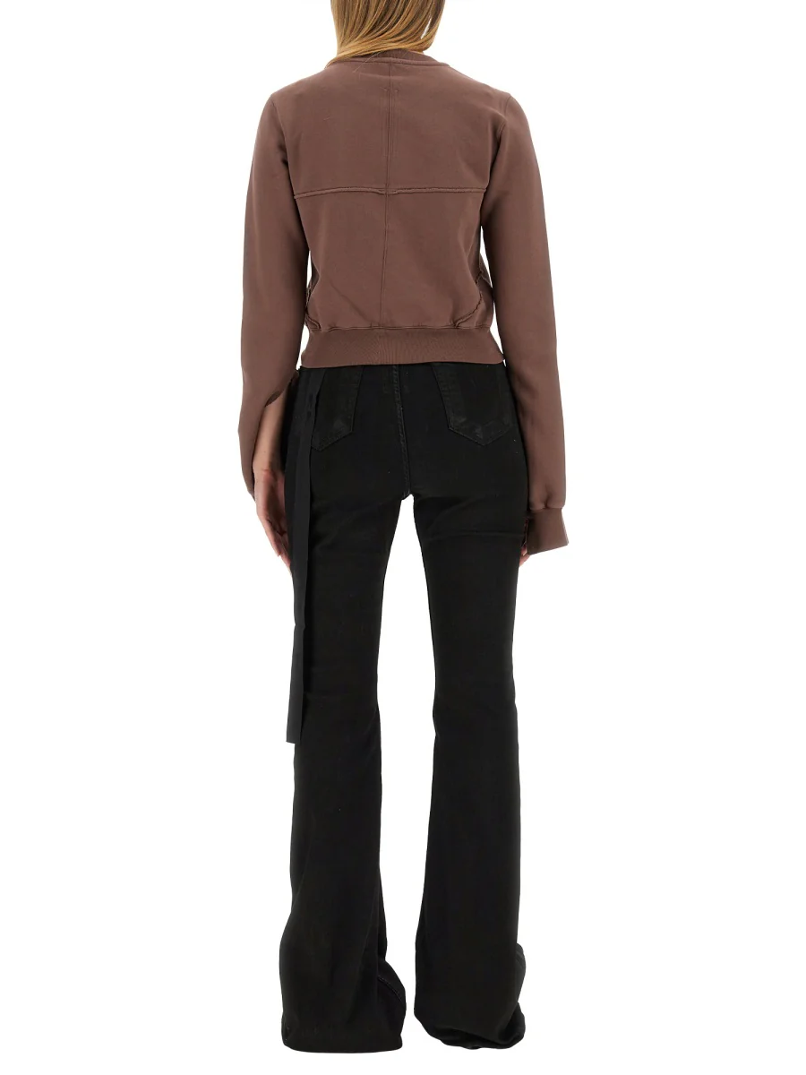 RICK OWENS DRKSHDW Organic Cotton Cropped Sweatshirt - Image 3