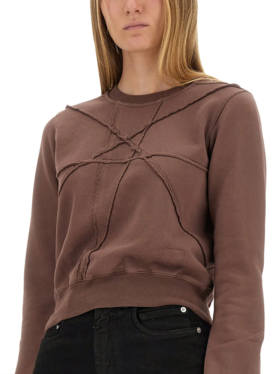 RICK OWENS DRKSHDW Organic Cotton Cropped Sweatshirt - Image 4